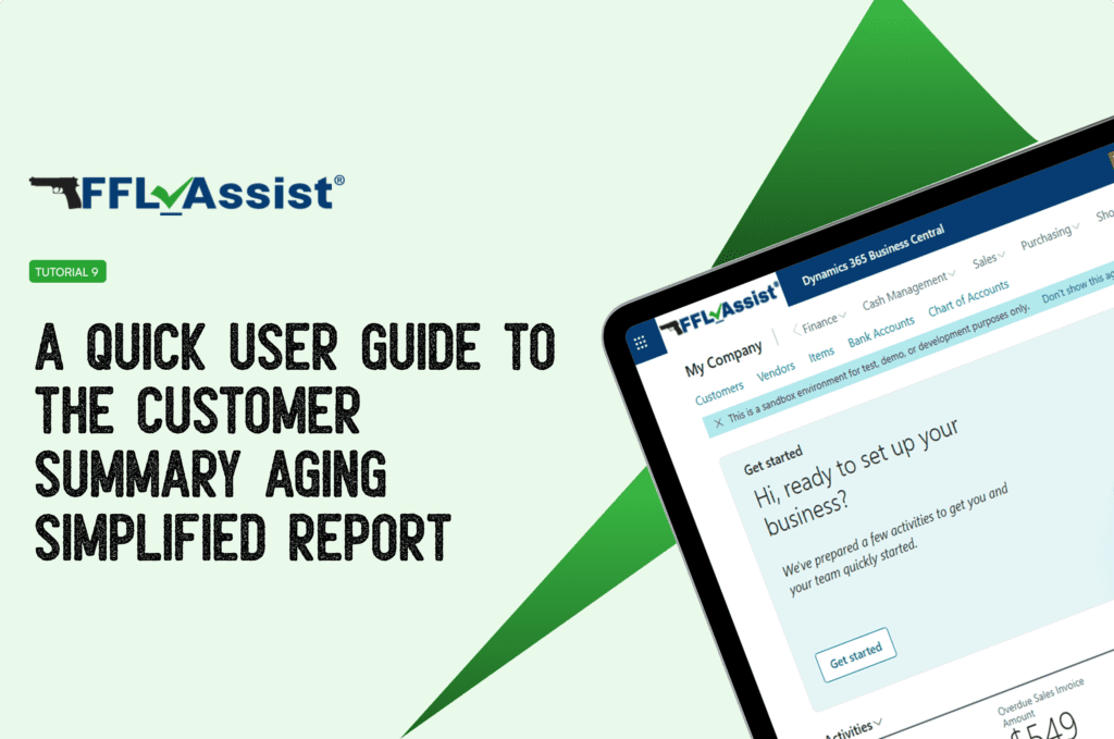 Tutorial 9: A Quick User Guide to the Customer Summary Aging Simplified Report